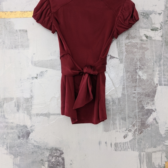 BCBGMAXAZRIA Sangria Red Blouse XXS - Picture 3 of 4